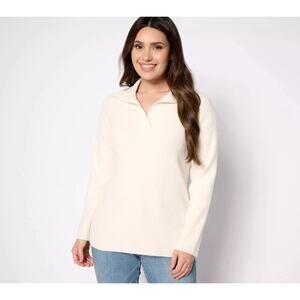 Barefoot Dreams CozyChic Cord Rib Pullover Cream Large A619903